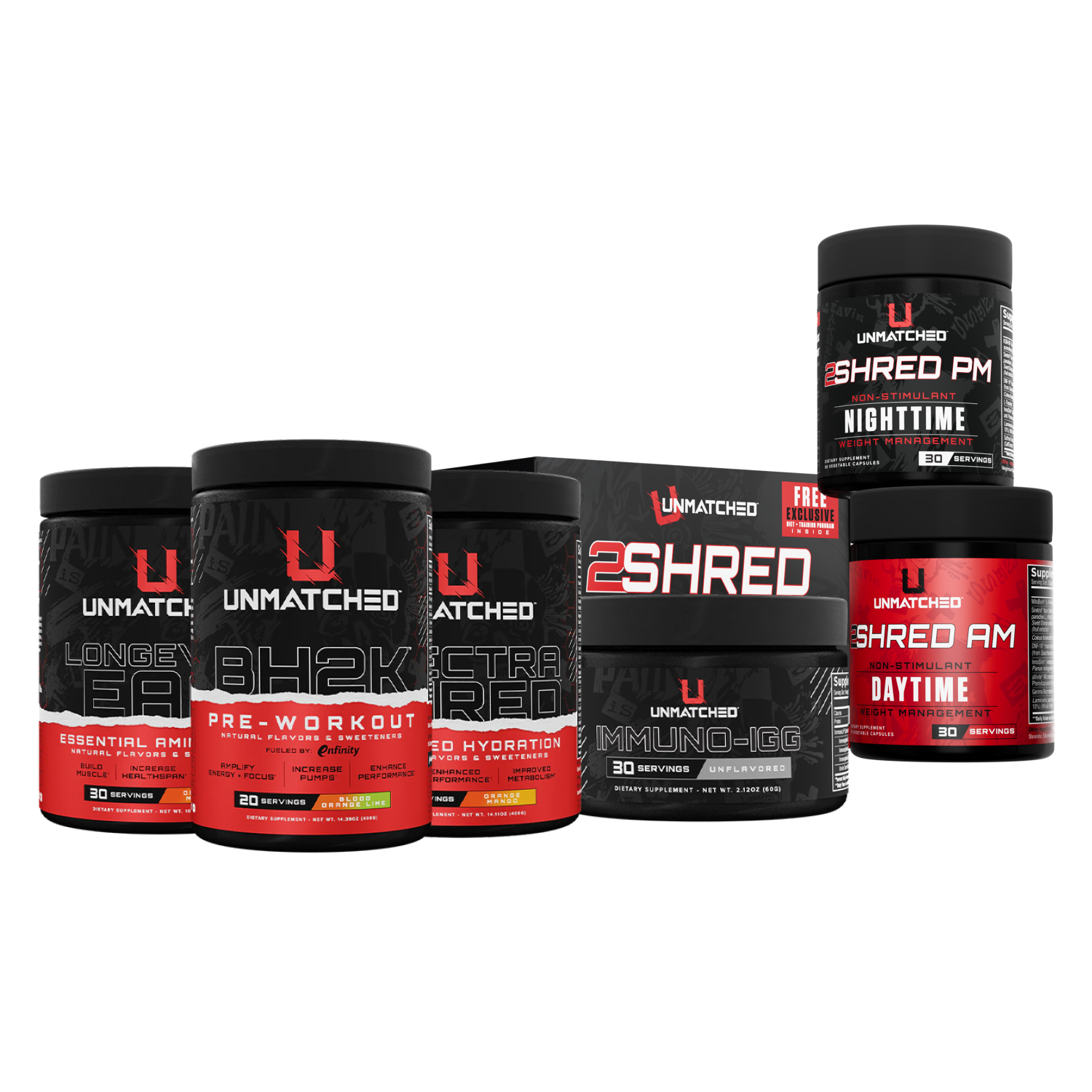 Electra Shred, Longevity EAA, Bh2K, Immuno IGG, 2Shred